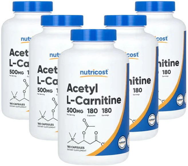 뉴트리코스트 아세틸 L-카르니틴 500mg 캡슐 Nutricost Acetyl L-Carnitine, 180정, 5개 - 쿠팡