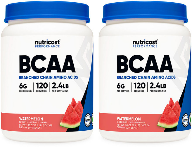뉴트리코스트 BCAA 파우더 수박맛 120회분 2병, 1.067kg, 2개