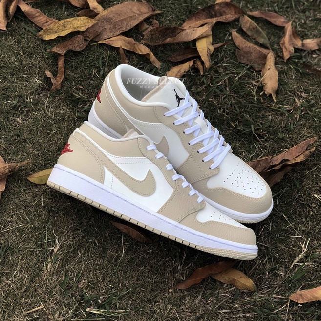 Air Jordan 1 Low SE Sail Rattan 奶茶色 燕麥色 FB7168-121 運動鞋, 1個, 下單後請注意商品諮詢可加速出貨此選項請勿下單