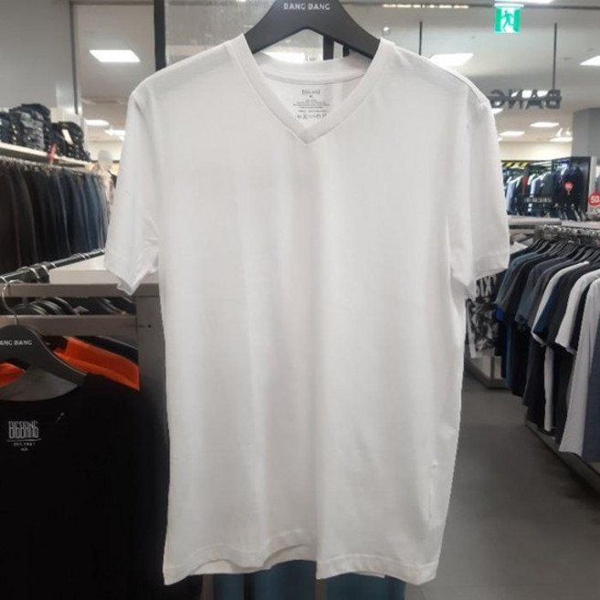 HC09 초저가 공용 V넥 흰색반팔 티셔츠 NTZ024