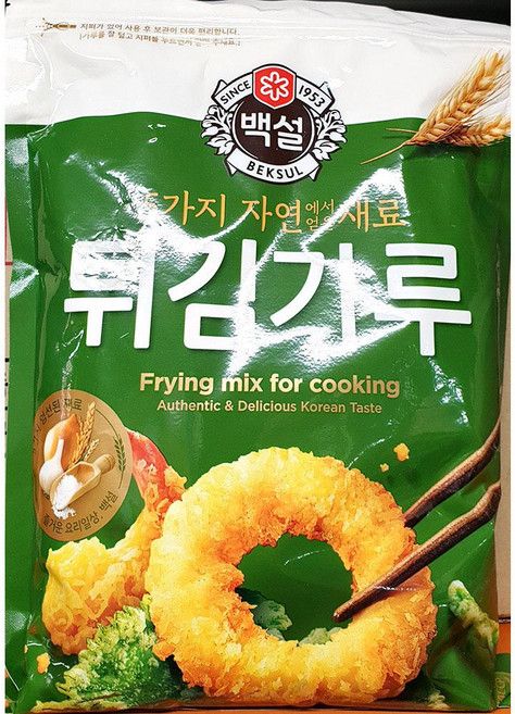 튀김가루(백설 자연재료 1kg) 업소용 튀김 분말 파우더, 1kg, 1개