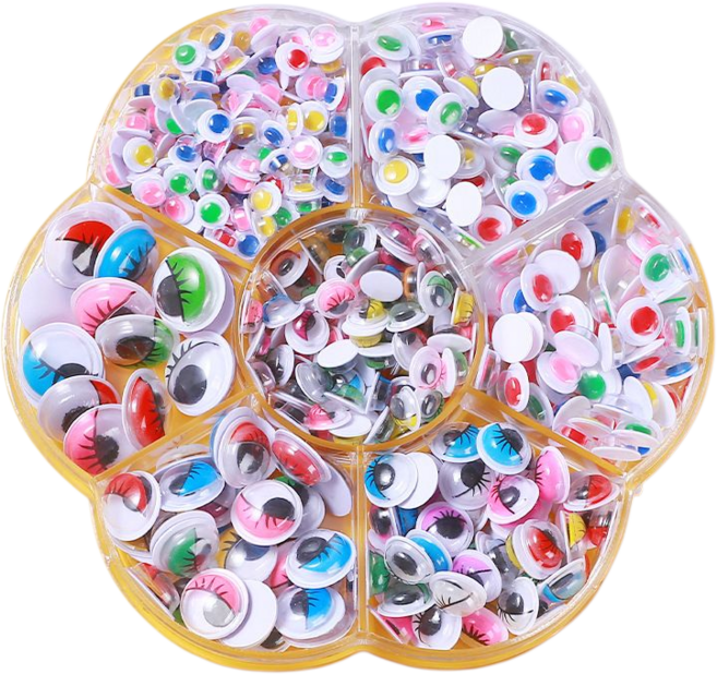 원형 스티커 인형 눈 700P 붙이는 눈 접착 눈알 인형눈알, 1세트, 원형올걸러