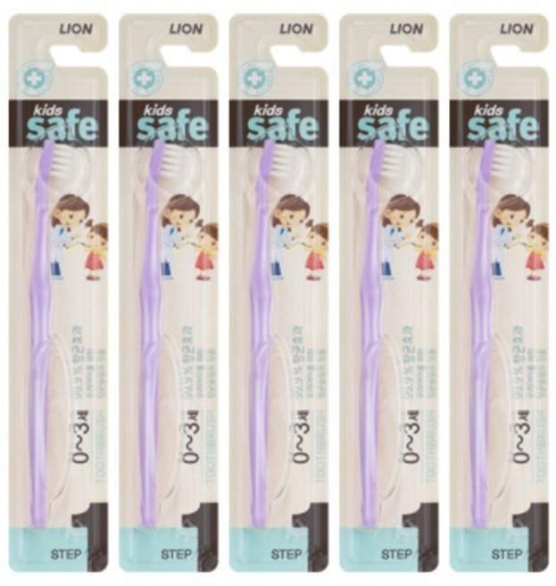 0 1단계 5개입 5개입칫솔세트 키즈세이프 1단계유아용칫솔 bab+617KI, 1개