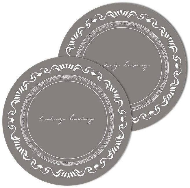 인덕션 보호 매트 원형 내열 스크래치 방지 패드 실리콘 냄비받침, 차콜그레이, 1세트