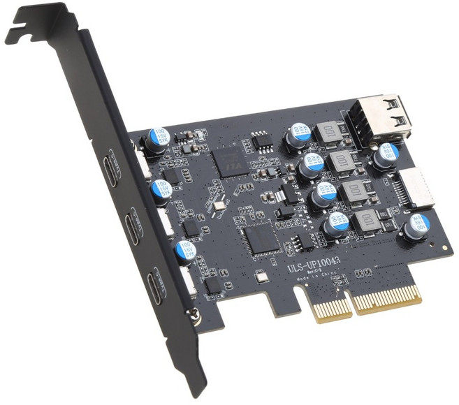 USB3.2 Gen2 3종-C PCIE 확장카드 Asm3142 칩 20Gb PCi-EX4 X8 X16, 1개
