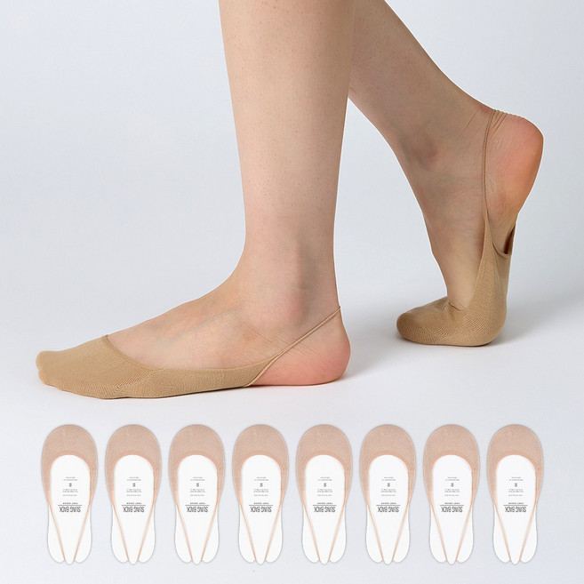 GGRN 여성용 코튼 히든 끈 하프 덧신 슬링백 페이크삭스 8켤레 세트