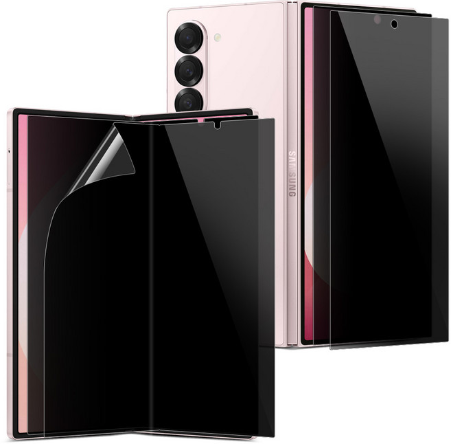 다이아큐브 갤럭시Z폴드 7 6 SE 5 4 3 높은 좌우 시선차단 사생활 보호필름(내면+전면) 들뜸 갈라짐 문제 개선, 2세트