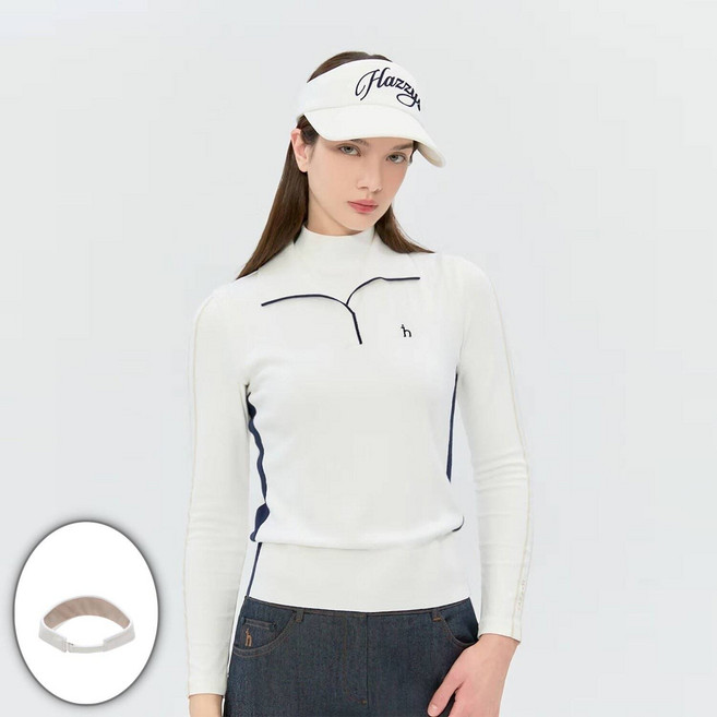 [국내백화점] 헤지스골프 여성 로고 레터링 썬바이저 화이트, 056