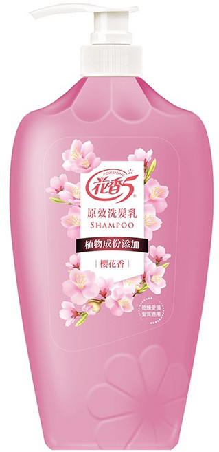 花香5 原效洗髮乳 櫻花香 1100g 無添加矽靈, 1件, 1.1kg