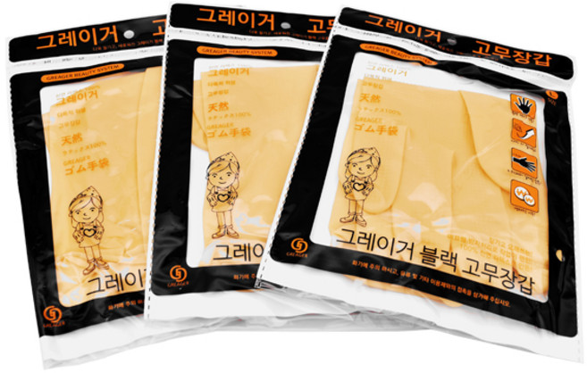 그레이거 장갑 천연 라텍스 찢어지지 않는 장갑 L, 1개