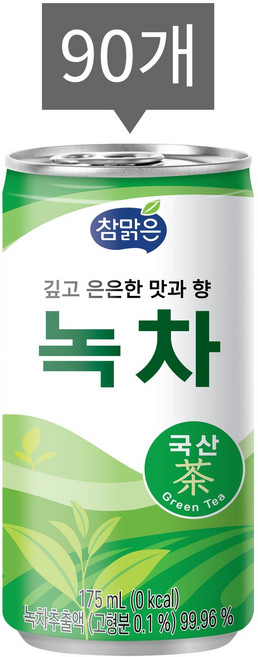 대일음료 업소용 참맑은 녹차 캔음료, 90개, 175ml