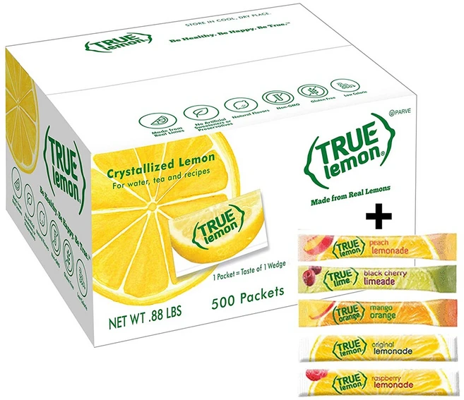True Citrus 트루레몬 500개입 샘플러 5개입 True Lemon Bulk Packets, 1개, 400g - 쿠팡