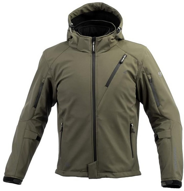 KOMINE 바이크용 재킷 프로텍트 소프트쉘 윈터 파카 IFU JK5792 075792 네오 올리브 M