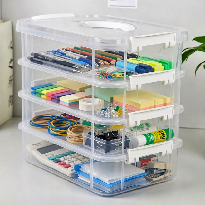 에이트몰 한눈정리 투명 수납박스, 1개