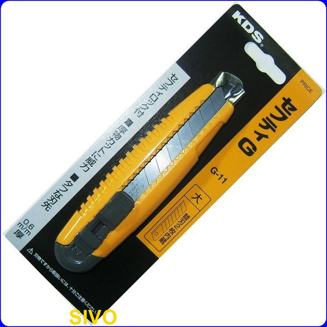 KDS G-11 推式美工刀, 1個, 原廠刀刃 10片/盒