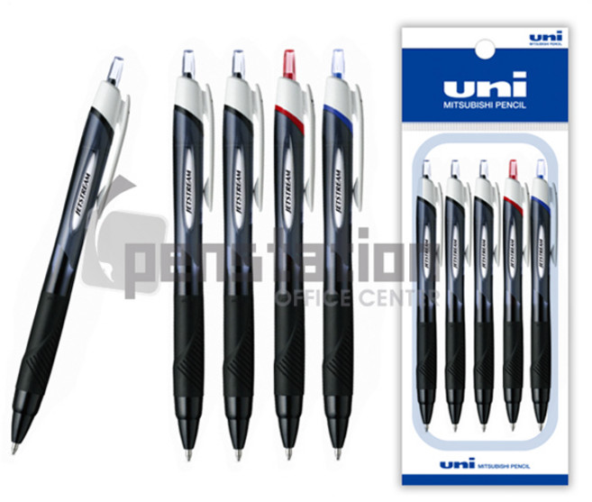 제트스트림 노크볼펜 SXN-150 1.0mm 5개 세트, 1.0mm 흑색  3개+청색 1개+적색 1개 세트