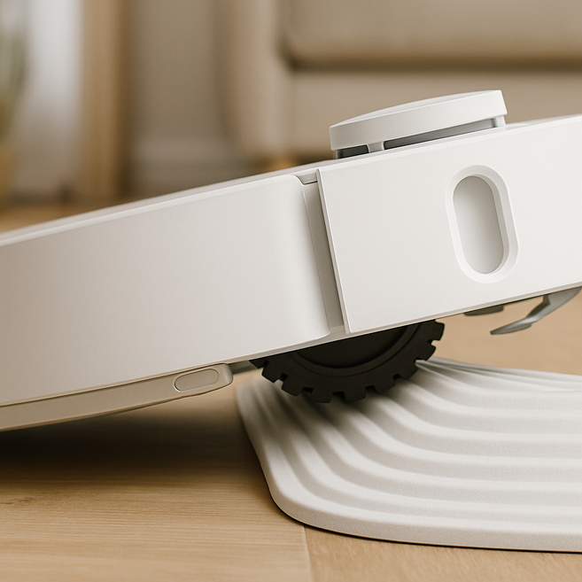 블리버킷 쉽게 넘어가는 로봇청소기 문턱 경사대 매트 경사로, 화이트, 1개