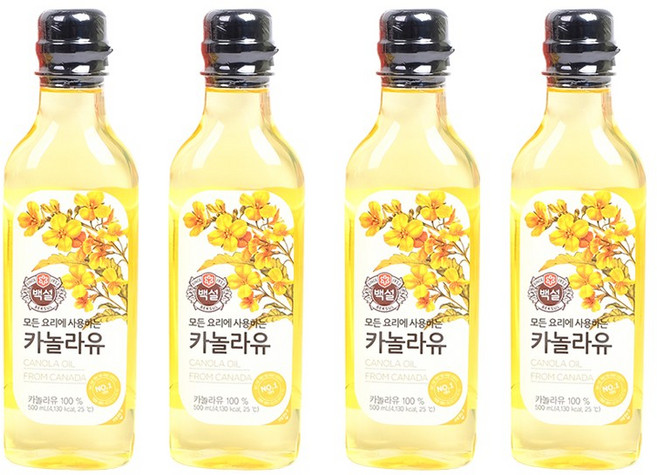 백설 카놀라유 500ml 벌크 [소비기한 26.12~], 4개