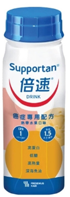 倍速 Supportan 倍速 癌症營養品 熱帶水果 卡布奇諾 鳳梨椰子, 1個, 倍速熱帶水果 200ml 超取上限12瓶, 200ml