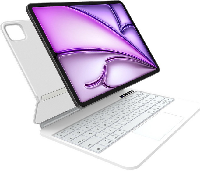 DANYCASE 아이패드 자력 흡착 디지털 전력 마법 키보드 케이스, 흰색, 1개