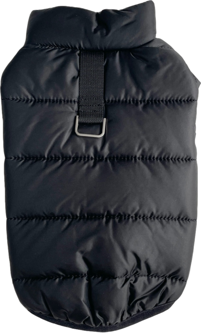 그루밍독 반려동물 하네스 경량 패딩, 블랙, 1개