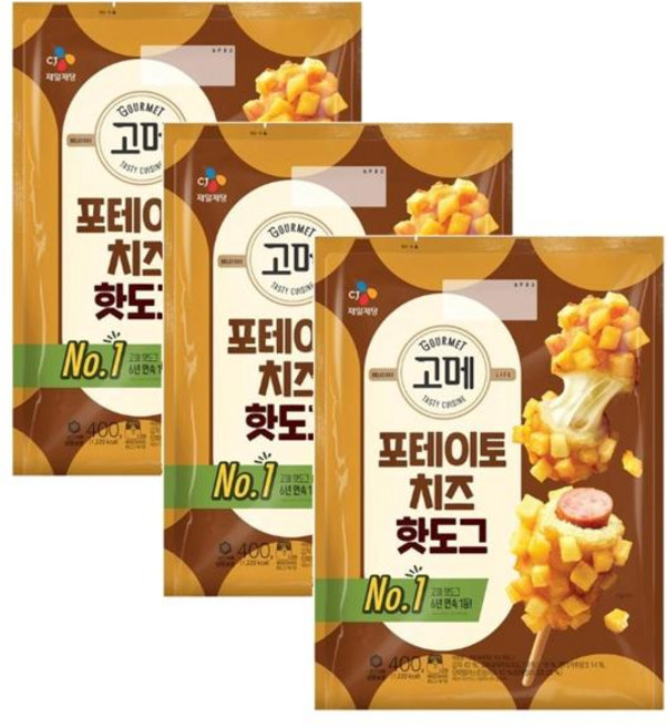 코스트코 고메포테이토 치즈핫도그, 3개, 400g