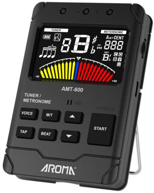 아로마 컬러 액정 USB 충전 메트로놈 피아노 바이올린 악기 튜너 박자기 AMT-600, 1개