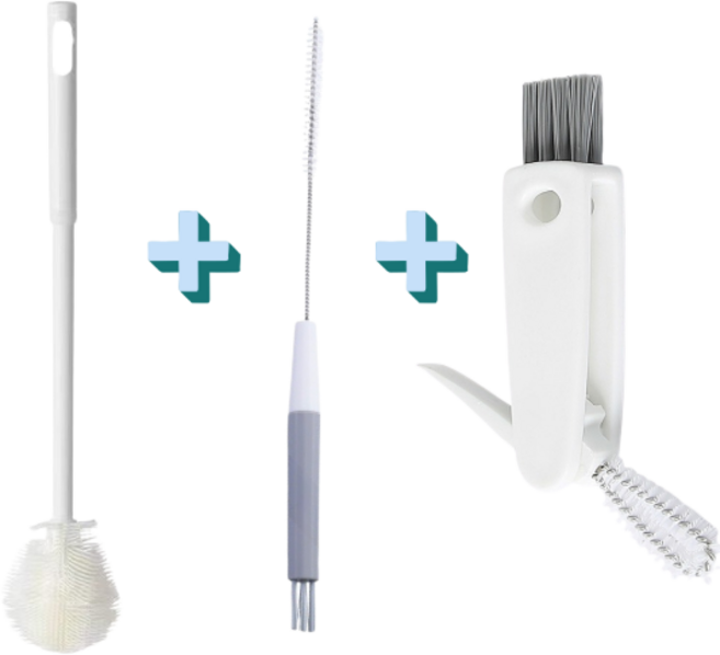 딱템 텀블러 물병 다용도 실리콘 빨대 틈새 세척 브러쉬 3종세트, 3개, 화이트