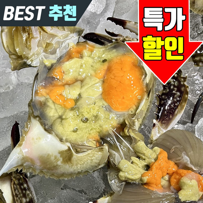 국내산 연평도 생물 암꽃게 알배기 고수율 활 꽃게, 1개, 3kg(12-18미)