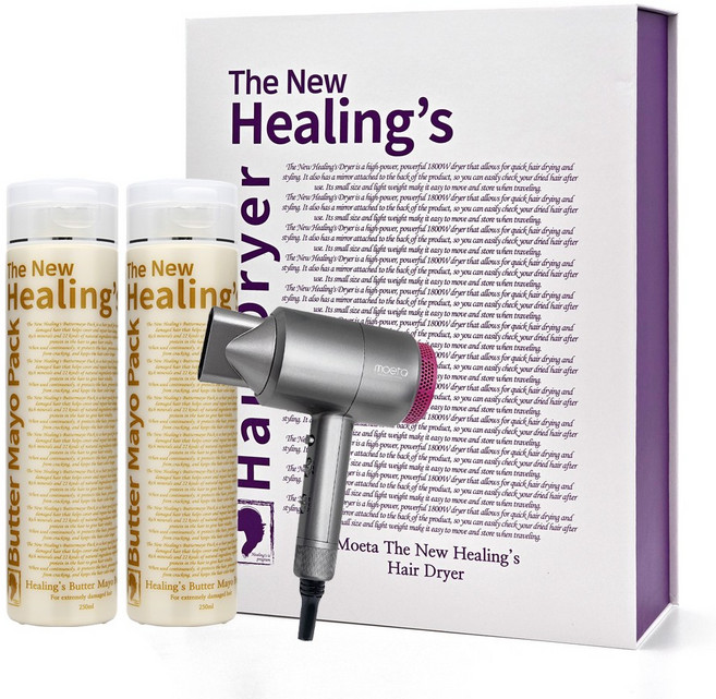 모에타 더뉴힐링스 버터마요팩 250ml + 힐링스 헤어드라이어 세트, 2개