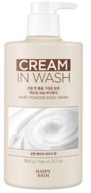 해피바스 크림인 워시 베이비파우더 바디워시 900g
