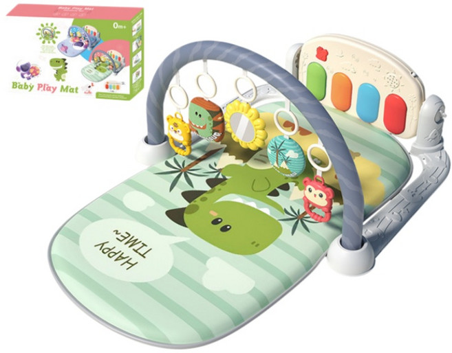 寶寶遊戲地墊 恐龍樂園鋼琴健身架, 恐龍樂園-2個布藝掛件, 1套