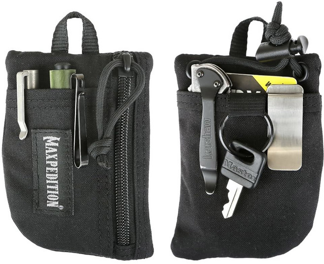 MAXPEDITION Platy 전면 포켓 오거나이저 남성용 내구성 있는 EDC 공구 파우치 파라코드 랜야드가 목 지갑 손전등 멀티툴 펜 노트북 보관 (블랙 8.9, Black, 4" x 6"