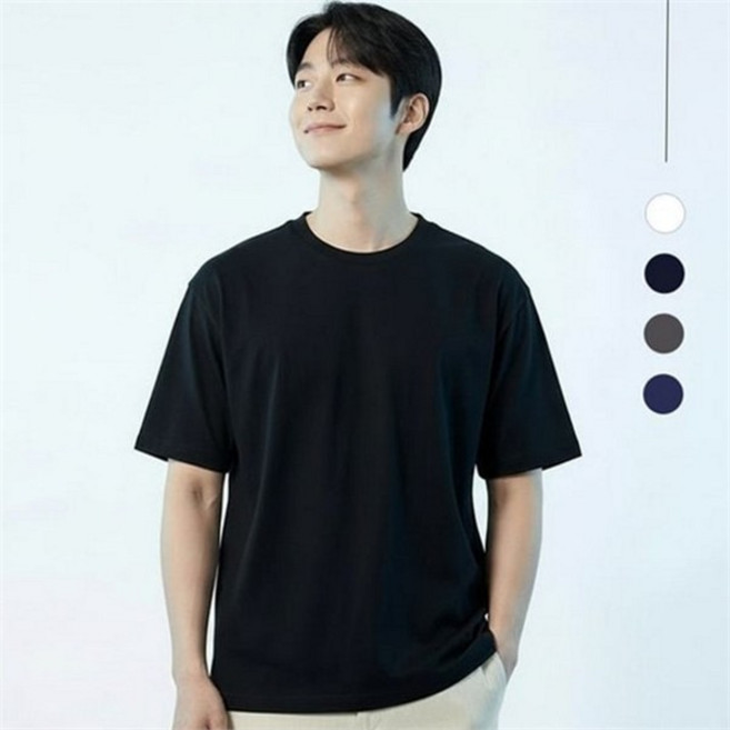 남성 텐셀 모달 티셔츠 루즈핏 드라이핏 레이어드 남성 쿨링 반팔 데일리 시원한 기본 흡한속건