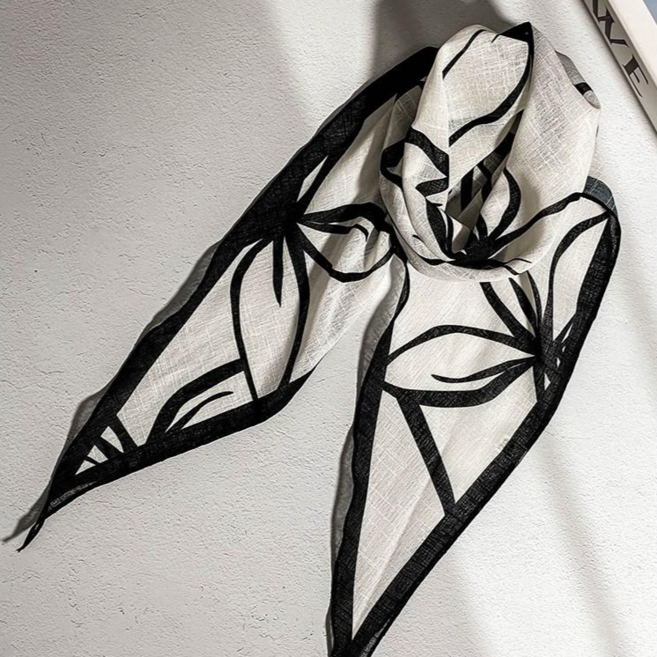 [향기레시피] 국산 플라워 여성 봄 여름 린넨 스카프