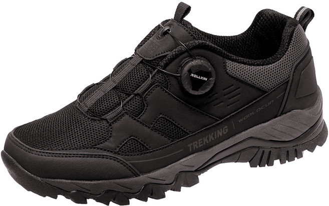 월드컵 남성용 다이얼 쿠션 트레킹화 워킹화 블랙