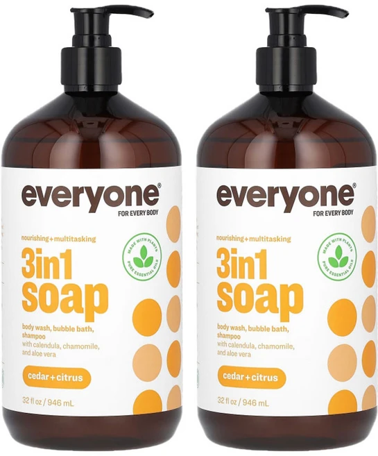이오 에브리원 솝 3In1 바디워시 버블배스 샴푸 삼나무 시더 앤 시트러스 946ML, 2개 - 쿠팡