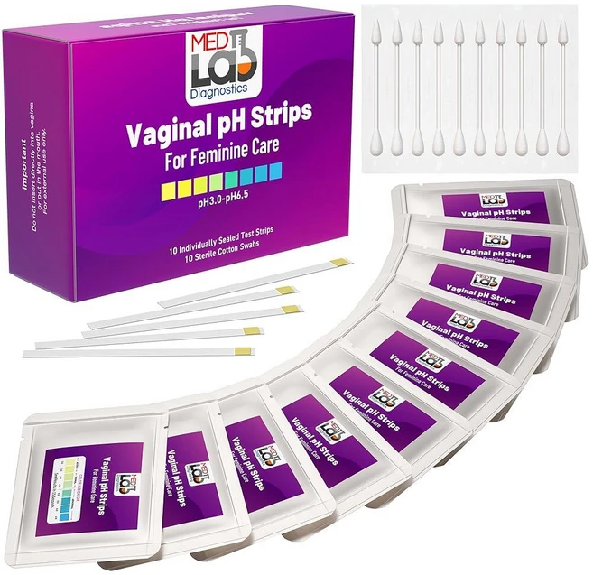 여성용 질 pH 테스트 스트립 키트(10개) 균형 세균성 질염(BV) 효모 감염 및 폐경기를 위해 개별 포장, 여성용 질 pH 테스트 스트립 키트(10개) 균형, 세 - 쿠팡