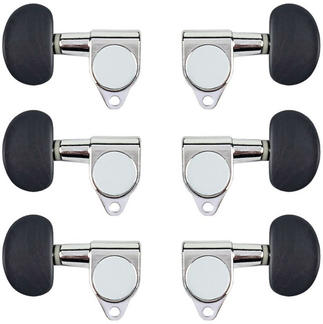 블랙 에보니 흑단 90도각 통기타 헤드머신 원형타입, 1개