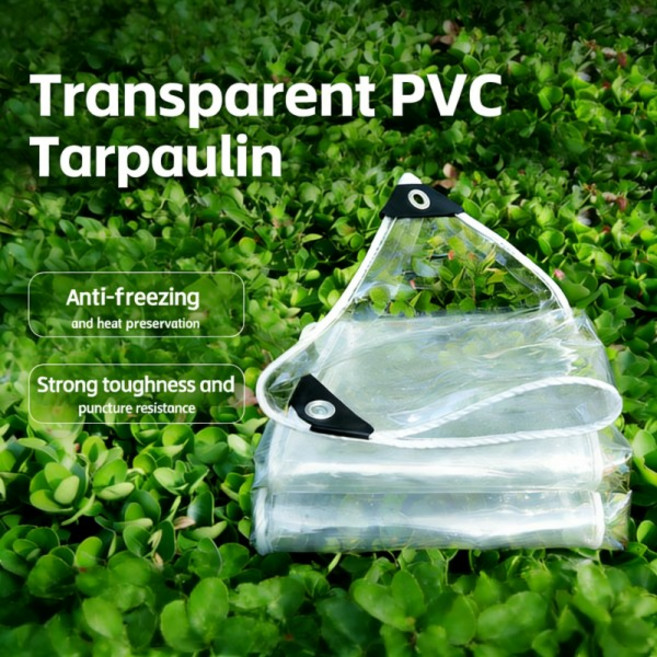 정원 다육 식물 비닐 덮개 투명 PVC 방수포 야외 파고라 투명 타포린 커튼 발코니 창문 차양, 03 1Mx1M