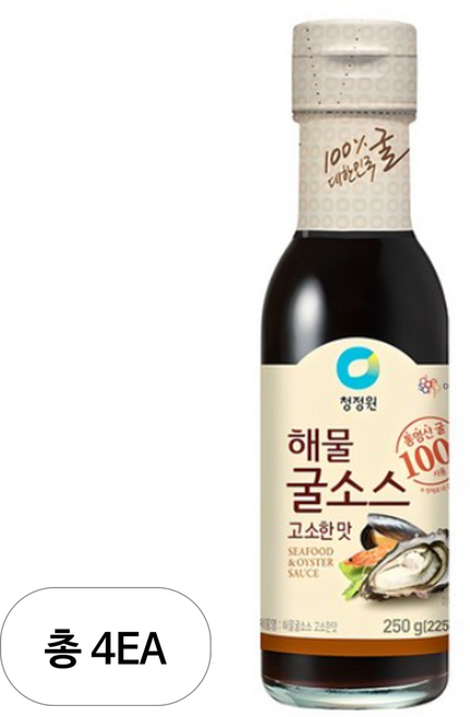 청정원 해물굴소스 고소한맛, 250g, 4개