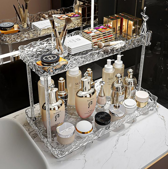 레디박스 투명 아크릴 2단 화장대 정리 화장품 선반, 31.8*16.5*21.2cm, 1개