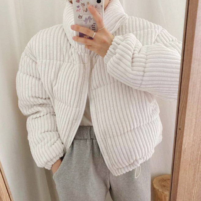 여성점퍼 숏패딩 구스다운 하이넥 경량 재킷