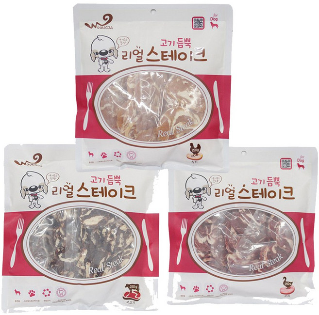 웅자 리얼스테이크, 3개, 250g, 3종 혼합