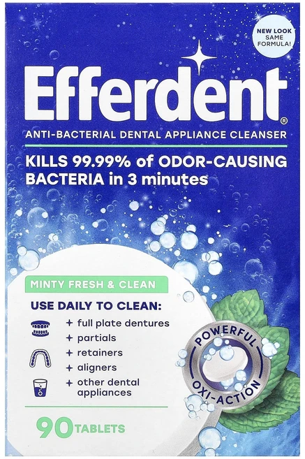 특별한효과 Efferdent 항균 치아 기기 클렌저 Minty Fresh & Clean 90정 곧일시품절됩니다, Efferdent항균치아기기클렌저MintyFreshCl, 1개 - 쿠팡