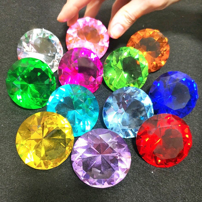 크리스탈 다이아몬드 촬영 소품 장식 모형 가짜 보석, 06. 옐로우