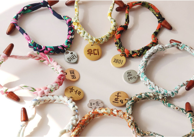 강아지 고양이 반려동물 목걸이 이름표 인식표, 1개, 065.베일라-핑크