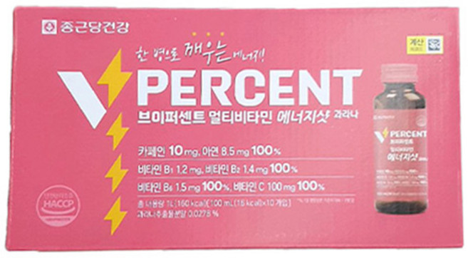 브이퍼센트 멀티비타민 에너지샷 과라나, 1개, 1L