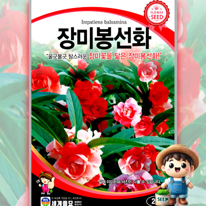 남흥원예사 장미 봉선화 20립 원예 관상 조경 화단 용 꽃 씨 씨앗 종자 세계종묘, 1개