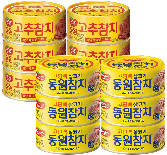 동원참치 살코기 150g 6개 + 고추참치 150g 6개, 1세트